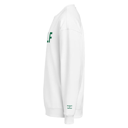 Oversized Embroidered GOLF Sweatshirt – Mulligans & Mimosas Sleeve Detail - White S - Club Rehab