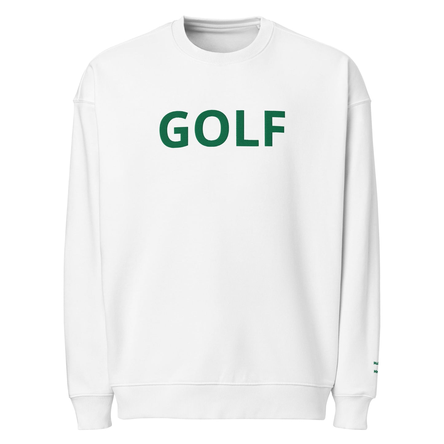 Oversized Embroidered GOLF Sweatshirt – Mulligans & Mimosas Sleeve Detail - White S - Club Rehab
