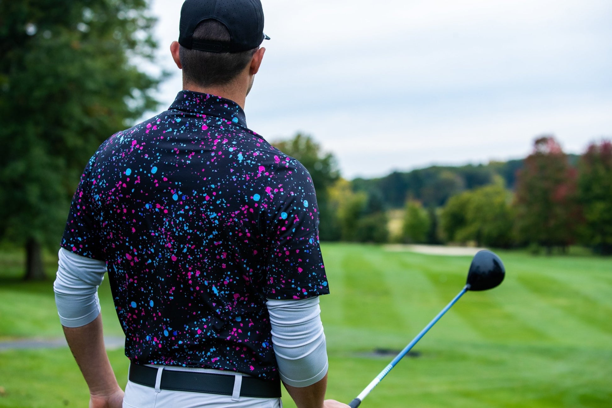 Paint Splatter Polo Black - Small - Club Rehab