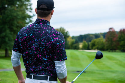 Paint Splatter Polo Black - Small - Club Rehab