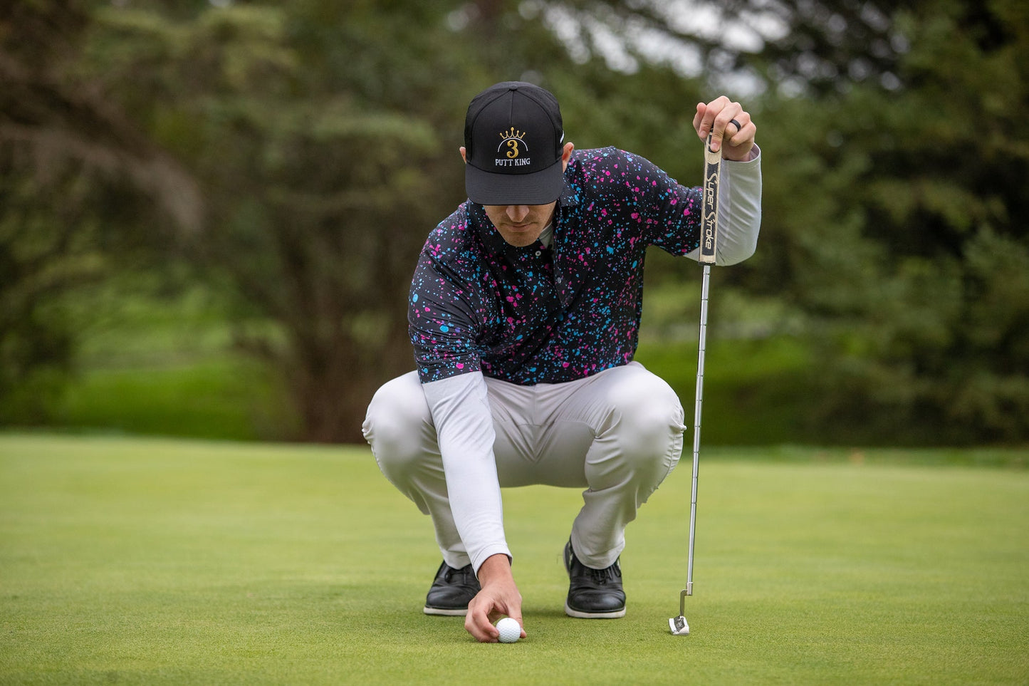 Paint Splatter Polo Black - Small - Club Rehab