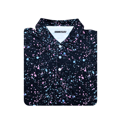 Paint Splatter Polo Black - Small - Club Rehab
