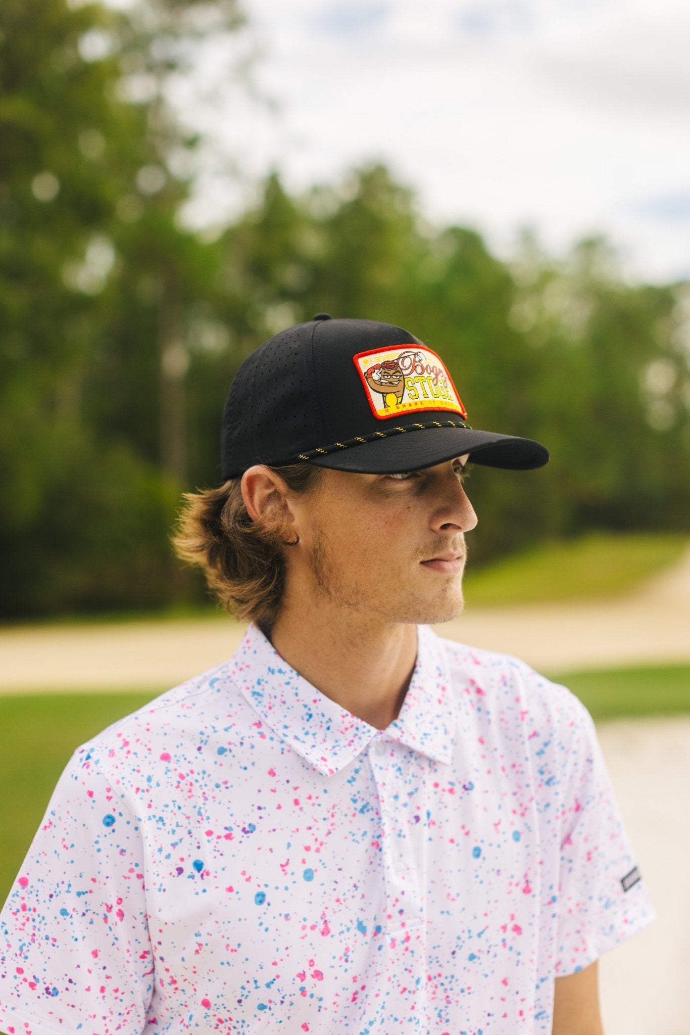 Paint Splatter Polo White - Small - Club Rehab