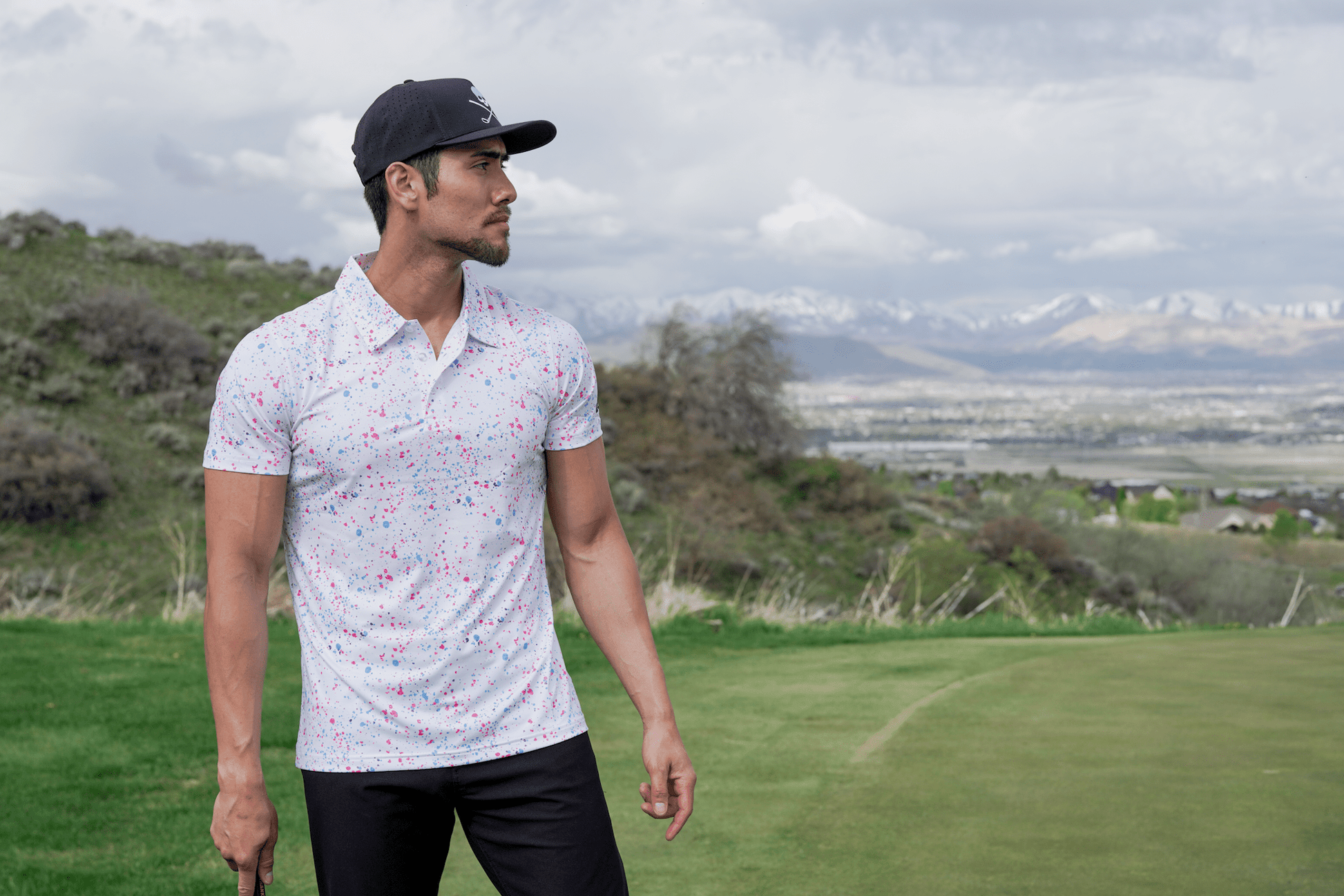 Paint Splatter Polo White - Small - Club Rehab