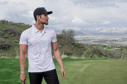 Paint Splatter Polo White - Small - Club Rehab