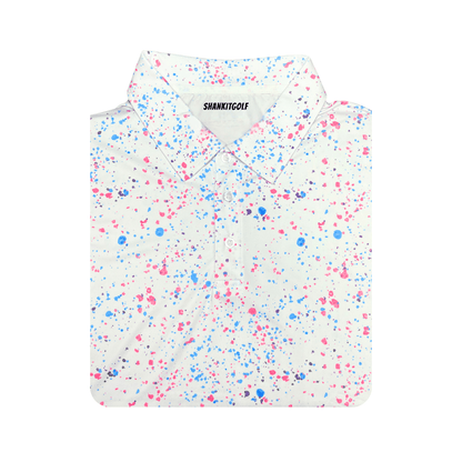Paint Splatter Polo White - Small - Club Rehab