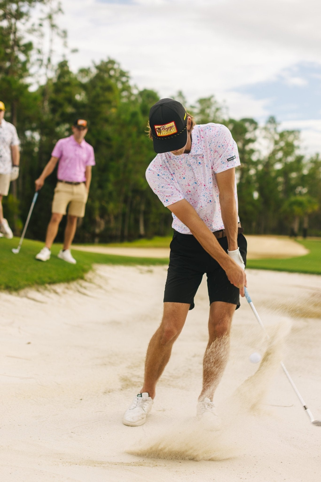 Paint Splatter Polo White - Small - Club Rehab
