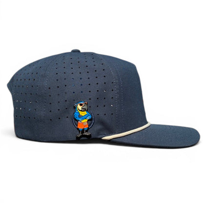 Parrot Patrol Golf Hat | Snapback Cap | Built - in Magnetic Ball Marker Holder + Marker Included | Adjustable Navy Parrot - Club Rehab