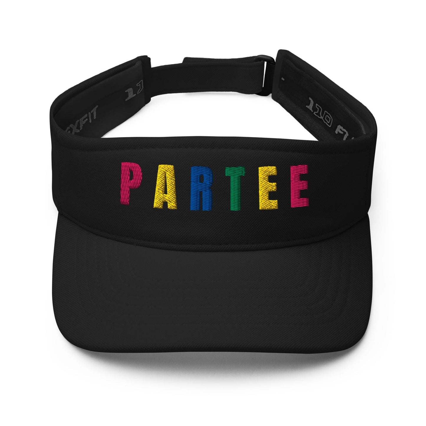 PARTEE Embroidered Golf Visor – Birdie Pop Collection - Black - Club Rehab