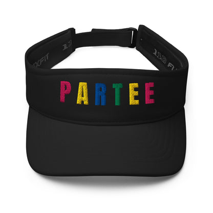 PARTEE Embroidered Golf Visor – Birdie Pop Collection - Black - Club Rehab