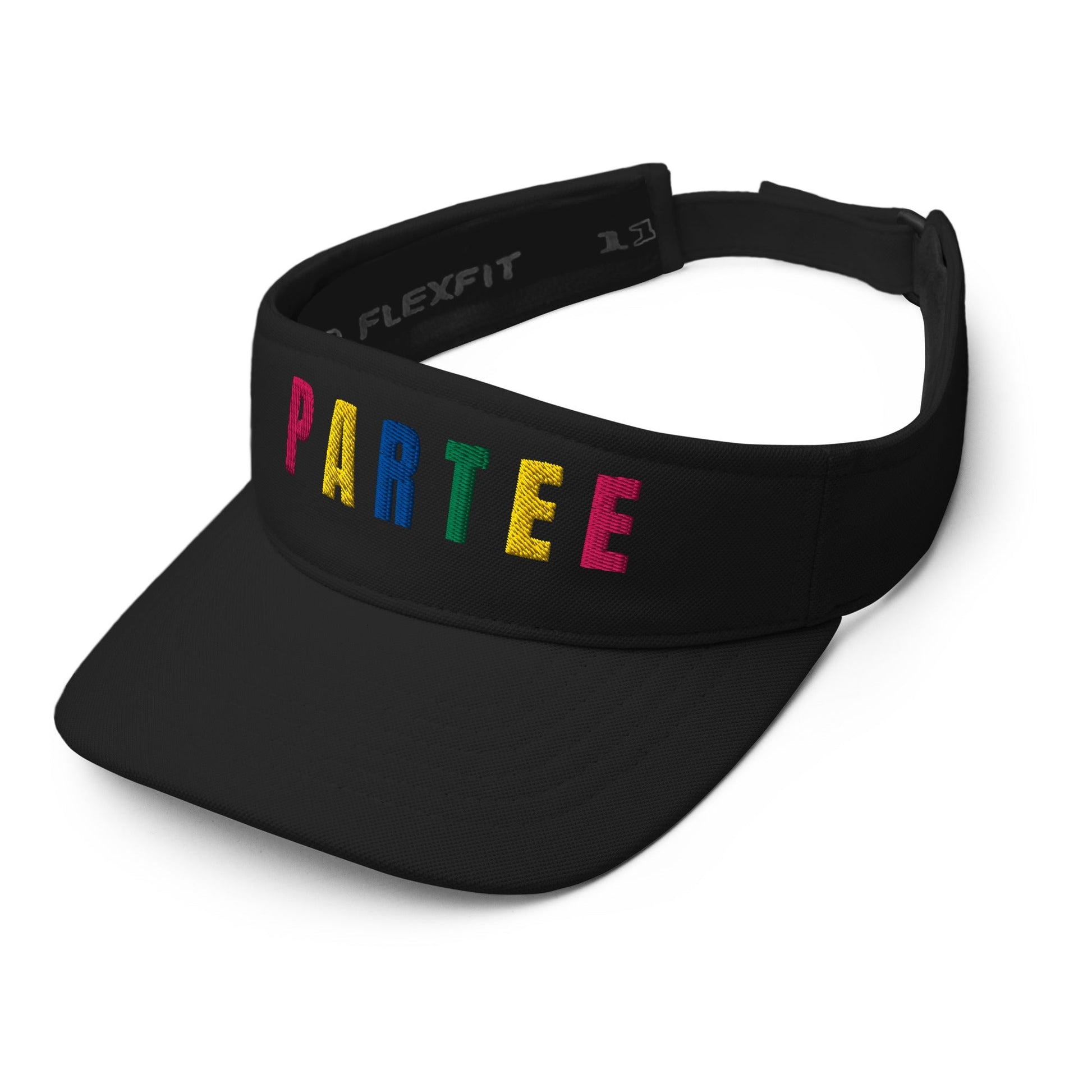 PARTEE Embroidered Golf Visor – Birdie Pop Collection - Black - Club Rehab