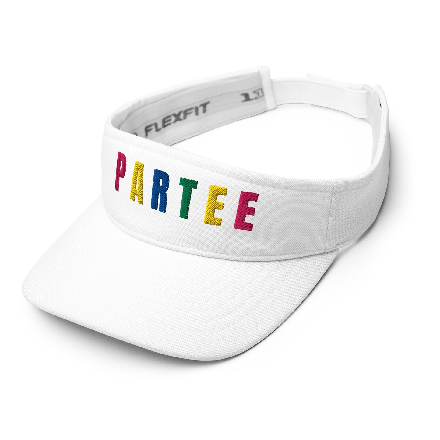 PARTEE Embroidered Golf Visor – Birdie Pop Collection - White - Club Rehab
