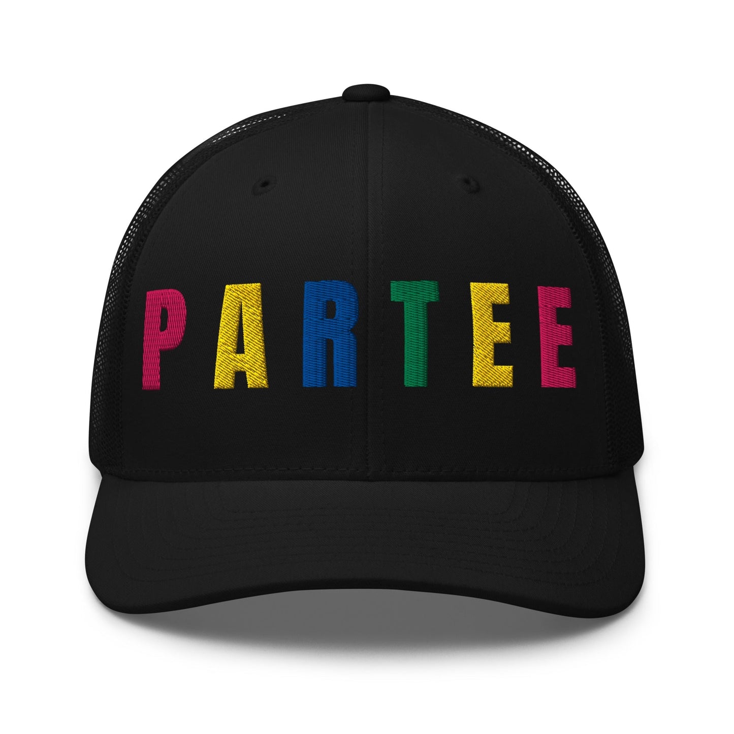 PARTEE Embroidered Trucker Hat - Birdie Pop Collection - Black - Club Rehab