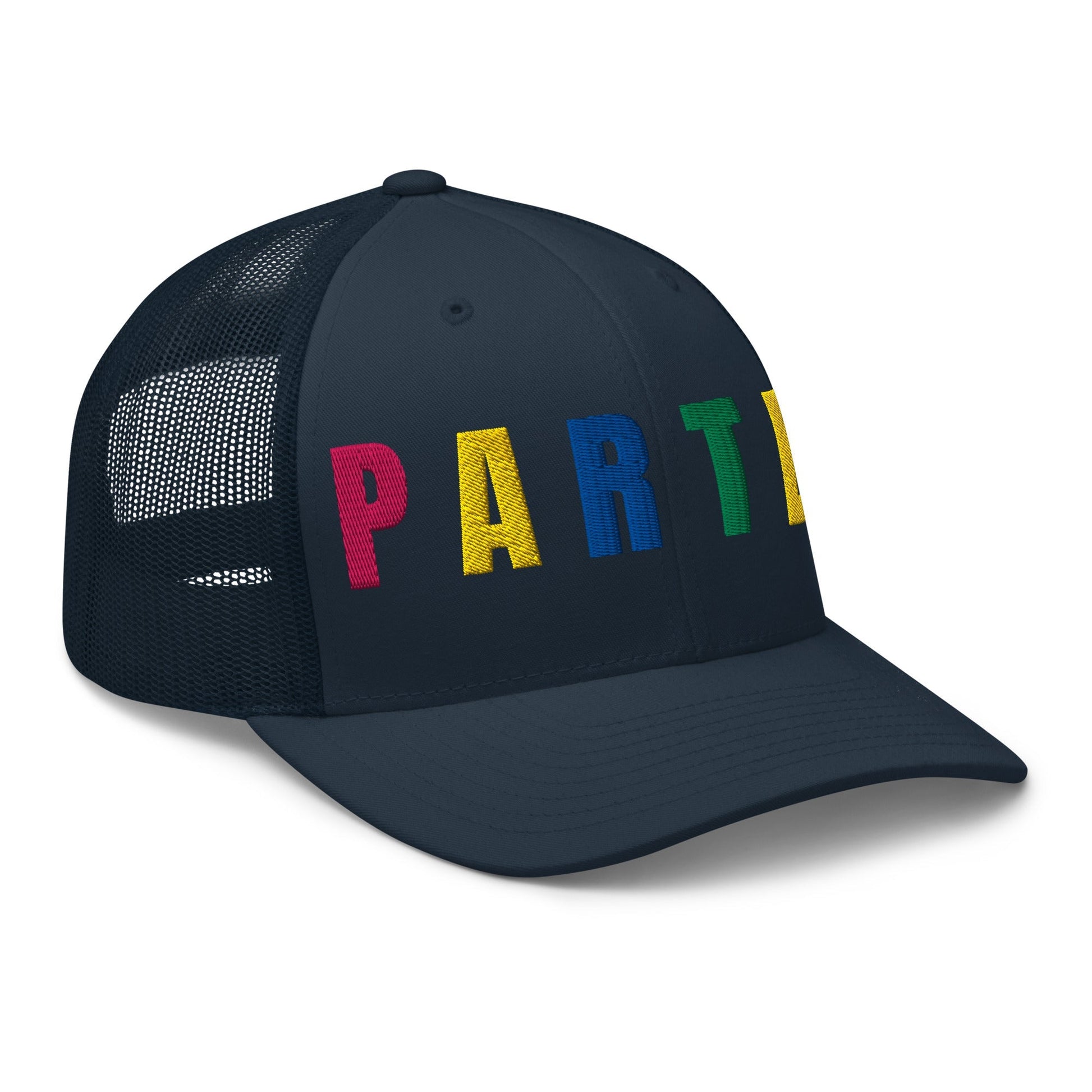 PARTEE Embroidered Trucker Hat - Birdie Pop Collection - Navy - Club Rehab