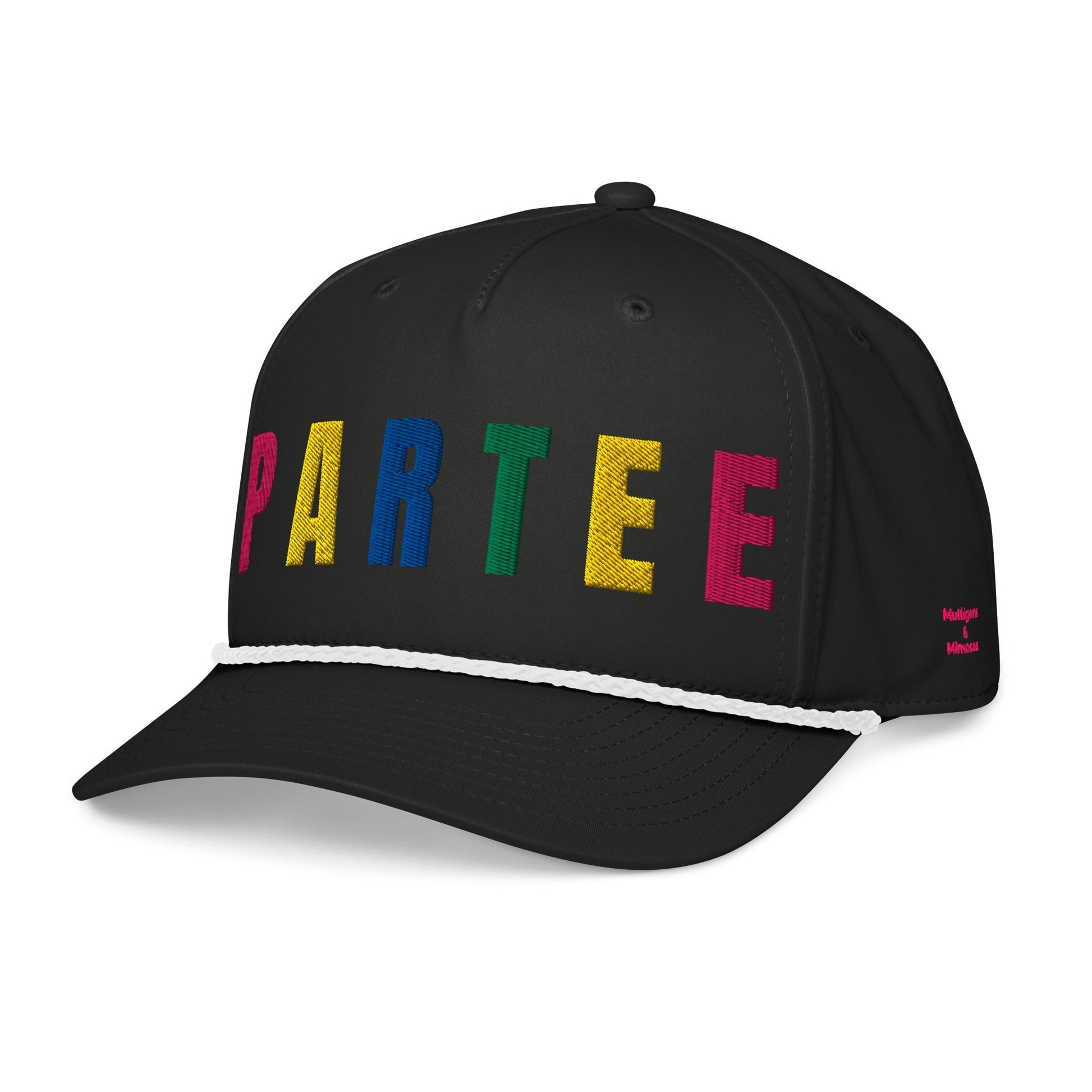 PARTEE Retro Golf Hat for Women - Birdie Pop Collection - Black/White - Club Rehab