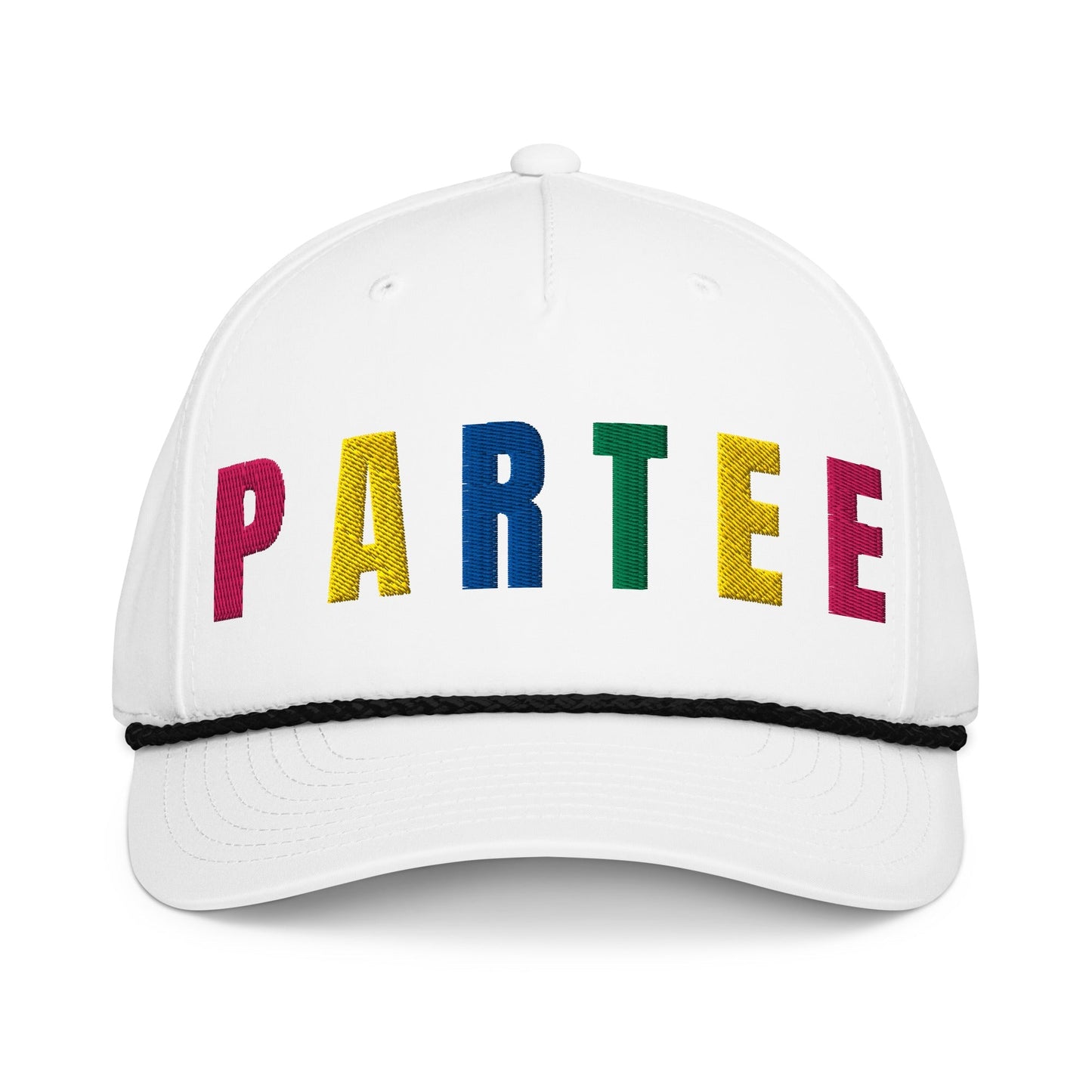 PARTEE Retro Golf Hat for Women - Birdie Pop Collection - White/Black - Club Rehab