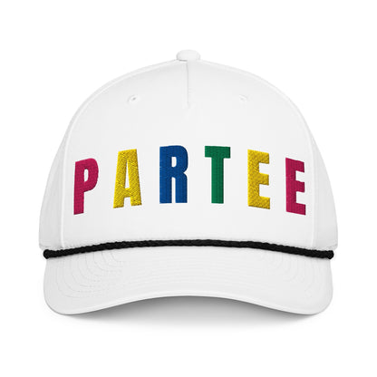 PARTEE Retro Golf Hat for Women - Birdie Pop Collection - White/Black - Club Rehab
