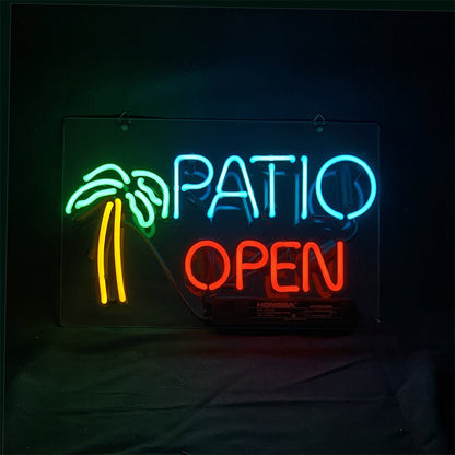 Patio Open with Palm Tree Neon Signs Light - Club Rehab