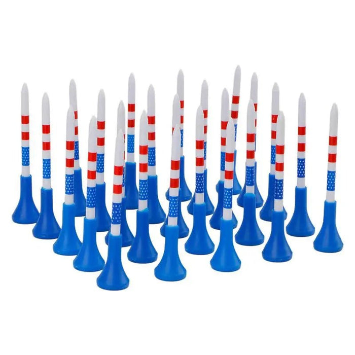 Patriotic Golf Tees – 50 - Pack | Stars & Stripes Design - Soft Rubber Caps - Club Rehab
