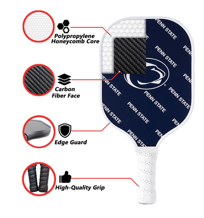 Penn State Nittany Lions Pickleball Paddle | Carbon Fiber Face | 12mm Core - Club Rehab