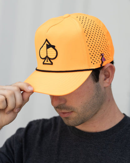 Perforated Rope Hat - Highlighter Orange - Club Rehab