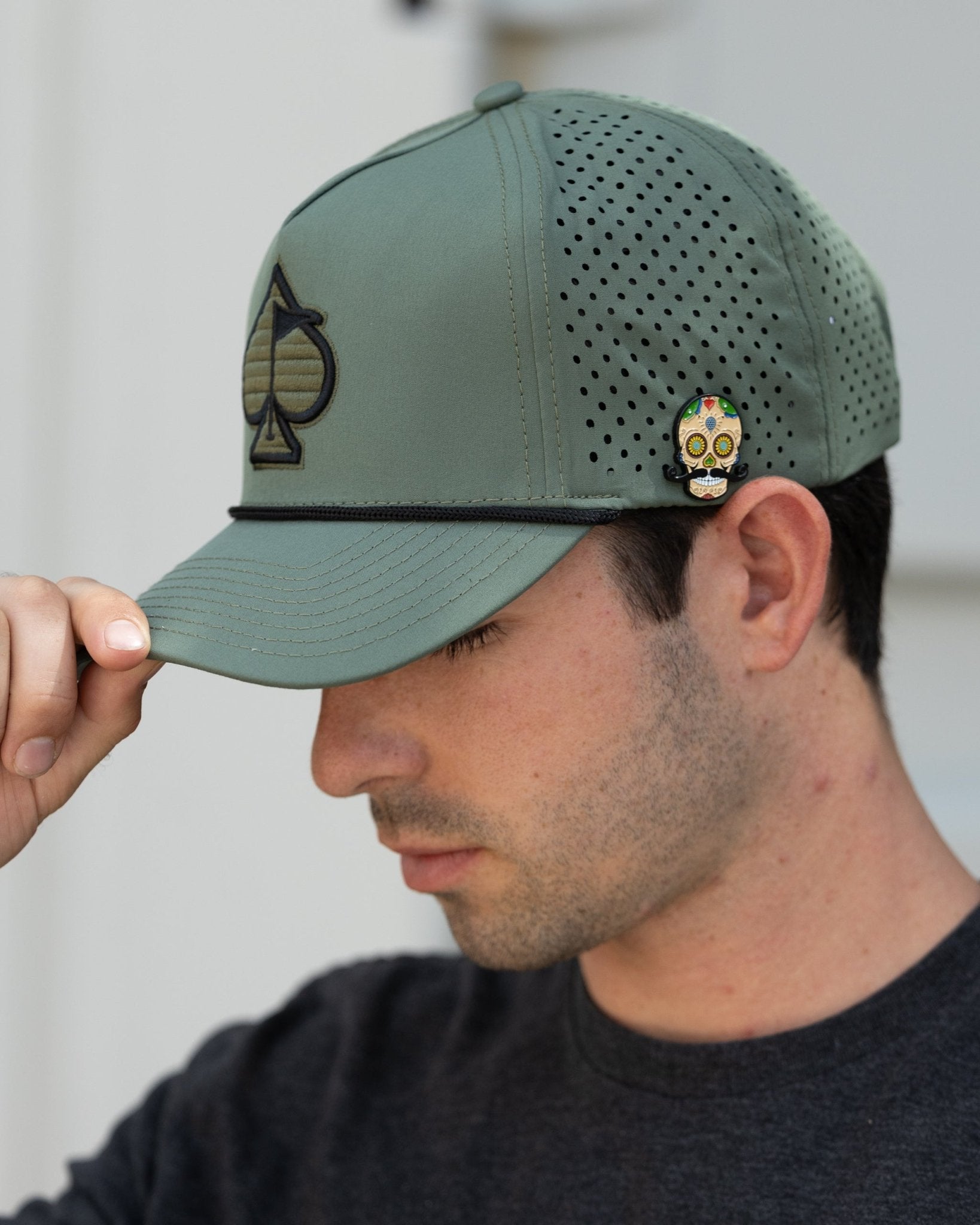 Perforated Rope Hat - Olive - Club Rehab