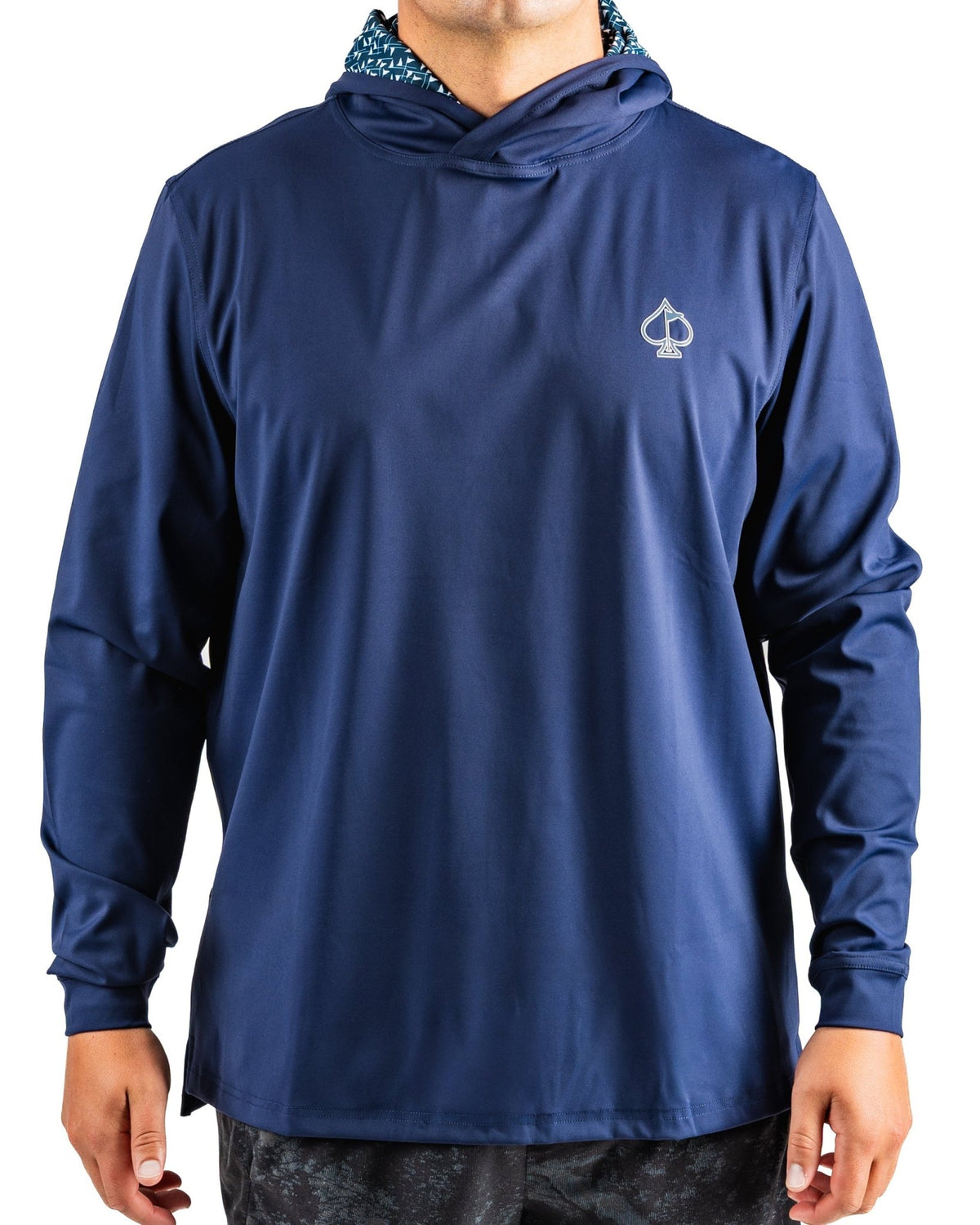 Performance Golf Hoodie - Flag Stick Navy and White - S - Club Rehab