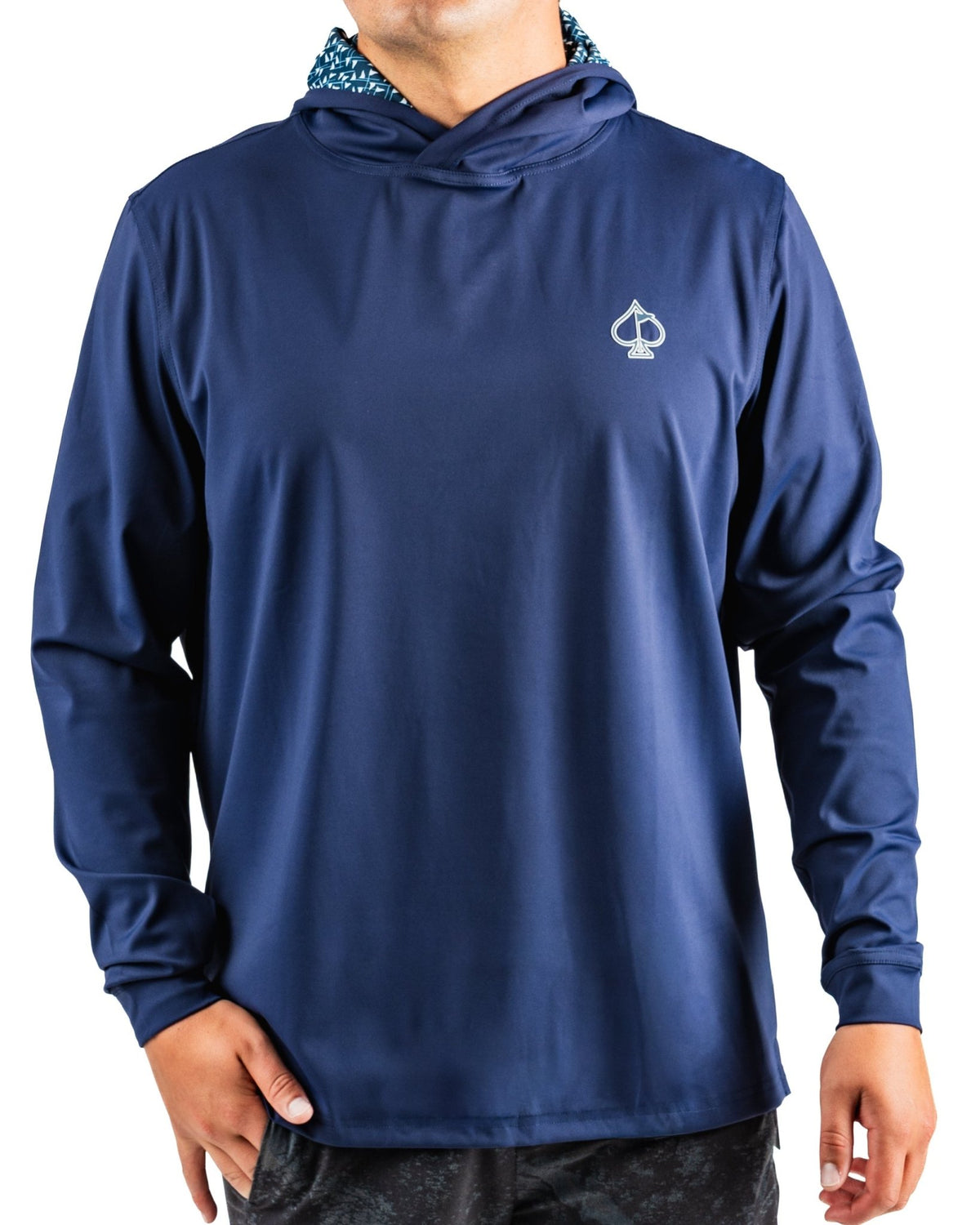 Performance Golf Hoodie - Flag Stick Navy and White - S - Club Rehab