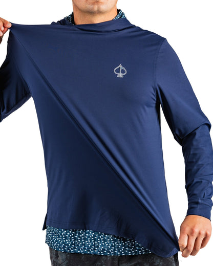 Performance Golf Hoodie - Flag Stick Navy and White - S - Club Rehab