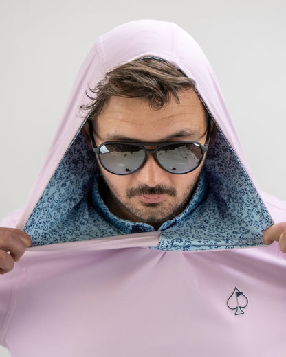 Performance Golf Hoodie - Flower Doodle Blue - S - Club Rehab