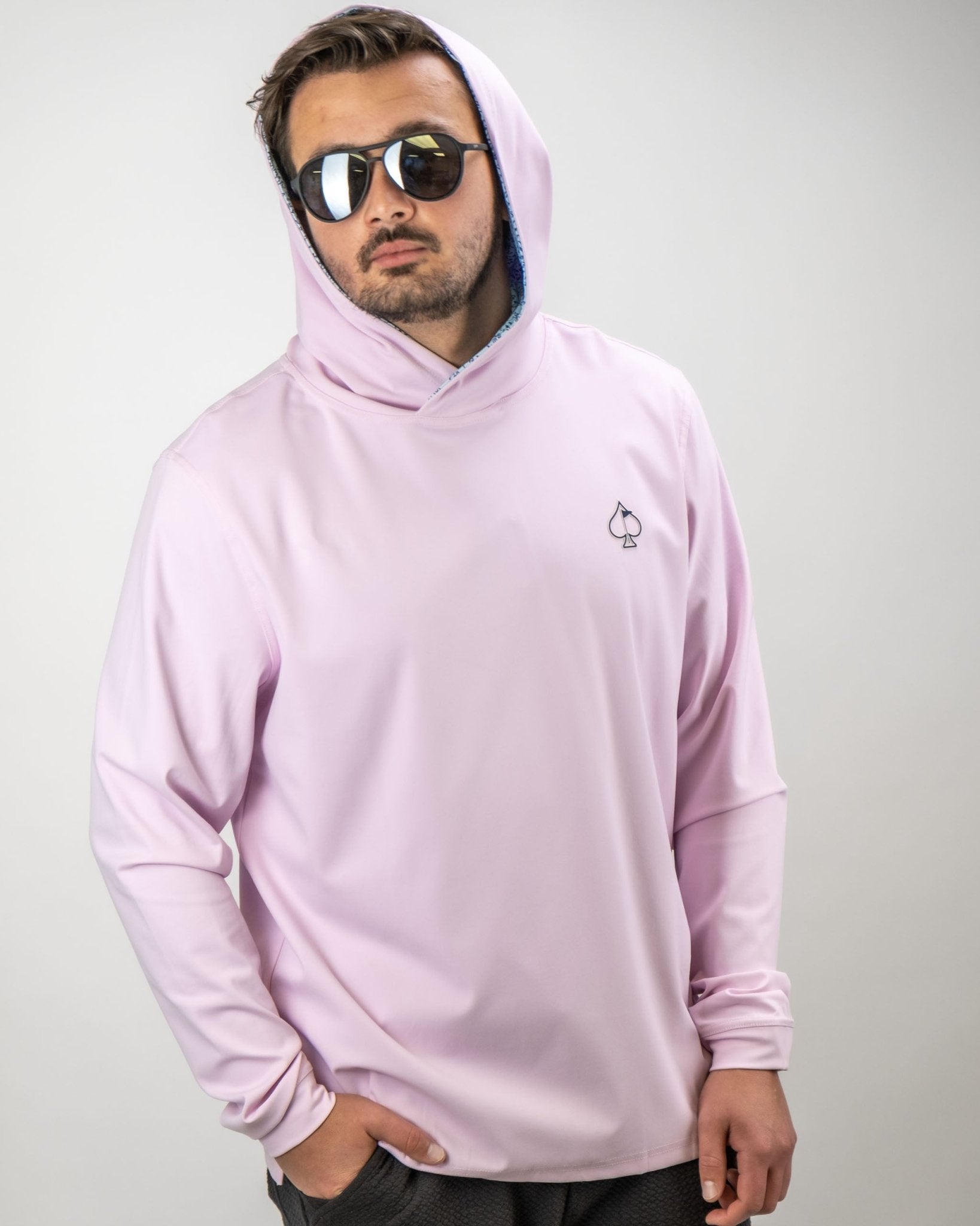 Performance Golf Hoodie - Flower Doodle Blue - S - Club Rehab