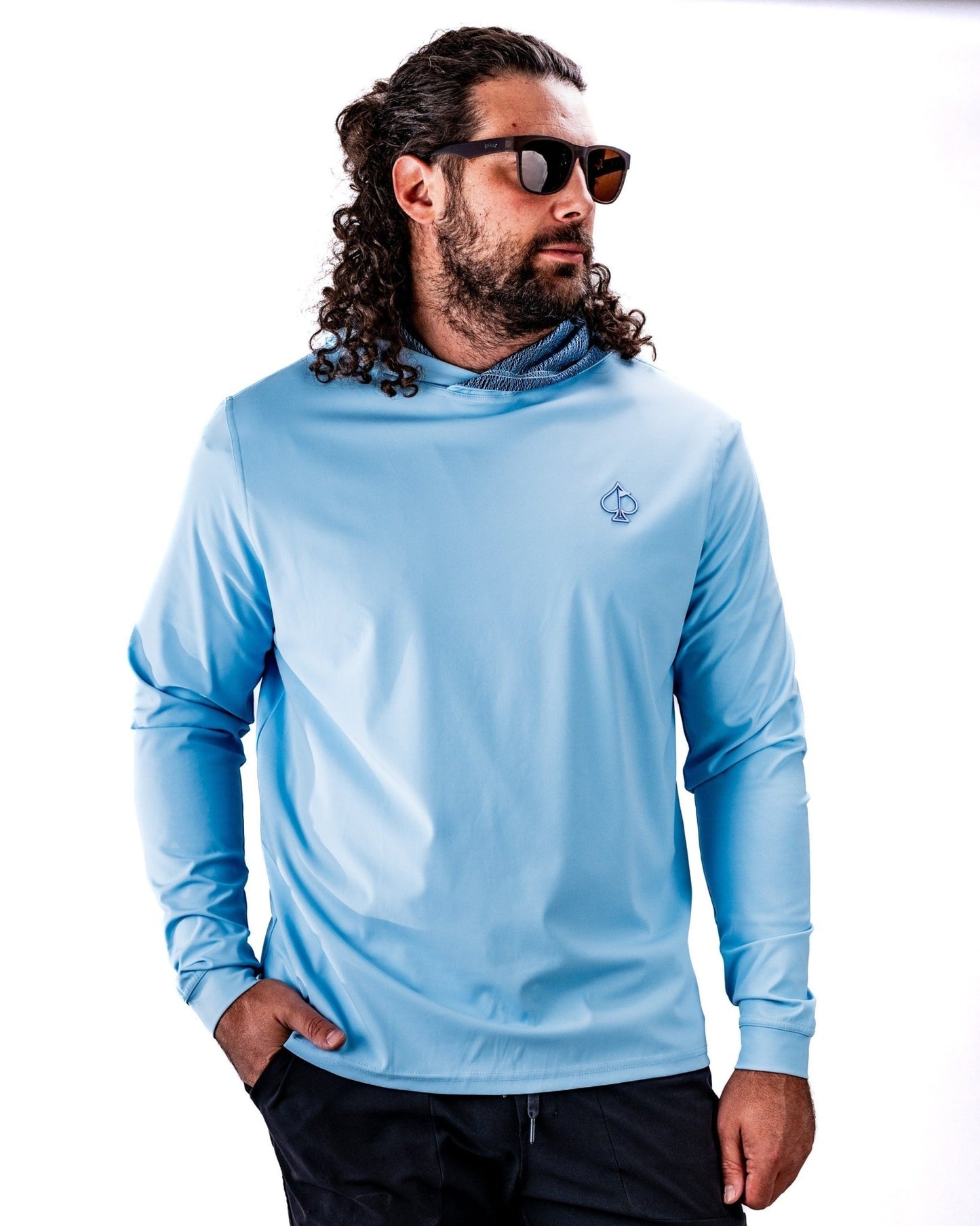 Performance Golf Hoodie - Squiggle Blue - S - Club Rehab