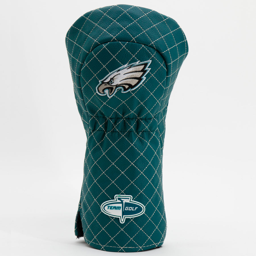 Philadelphia Eagles solid quilted driver cover, back view