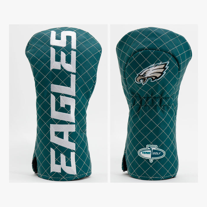 Philadelphia Eagles Solid Quilted Driver Headcover, front and back views