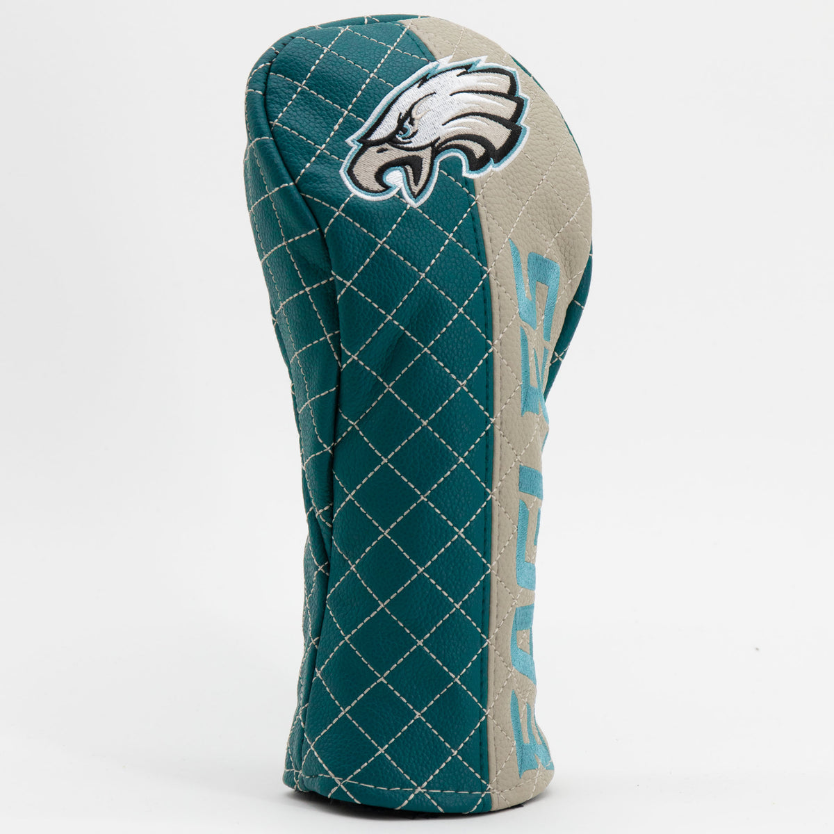 Philadelphia Eagles Split Fairway quilted headcover, angled view
