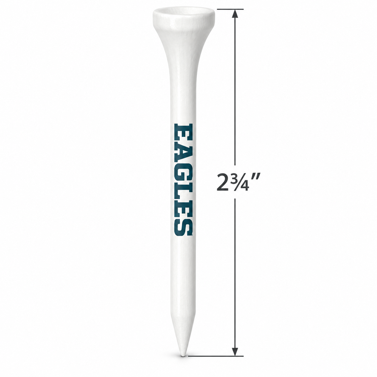 Philadelphia Eagles golf tee with a 2¾-inch height measurement.