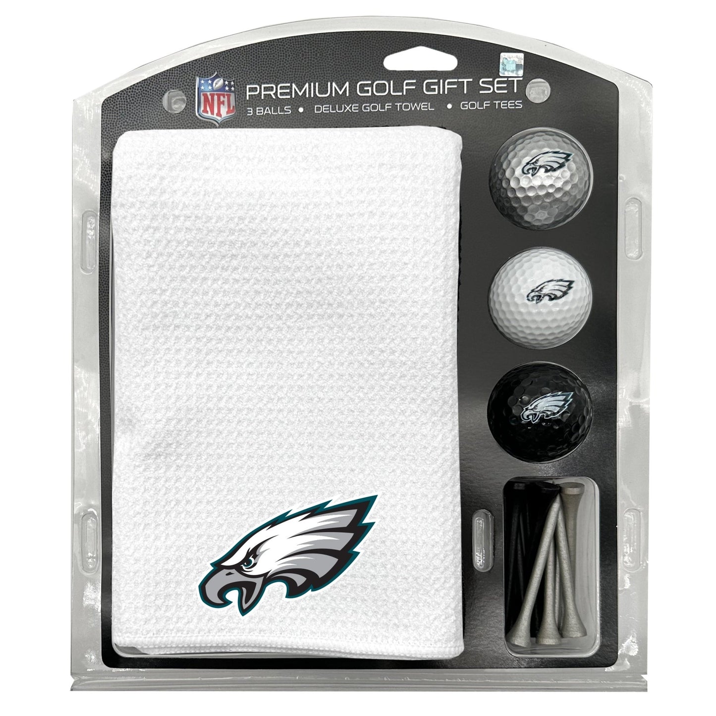 Philadelphia Eagles White Microfiber Towel Golf Gift Set - Club Rehab