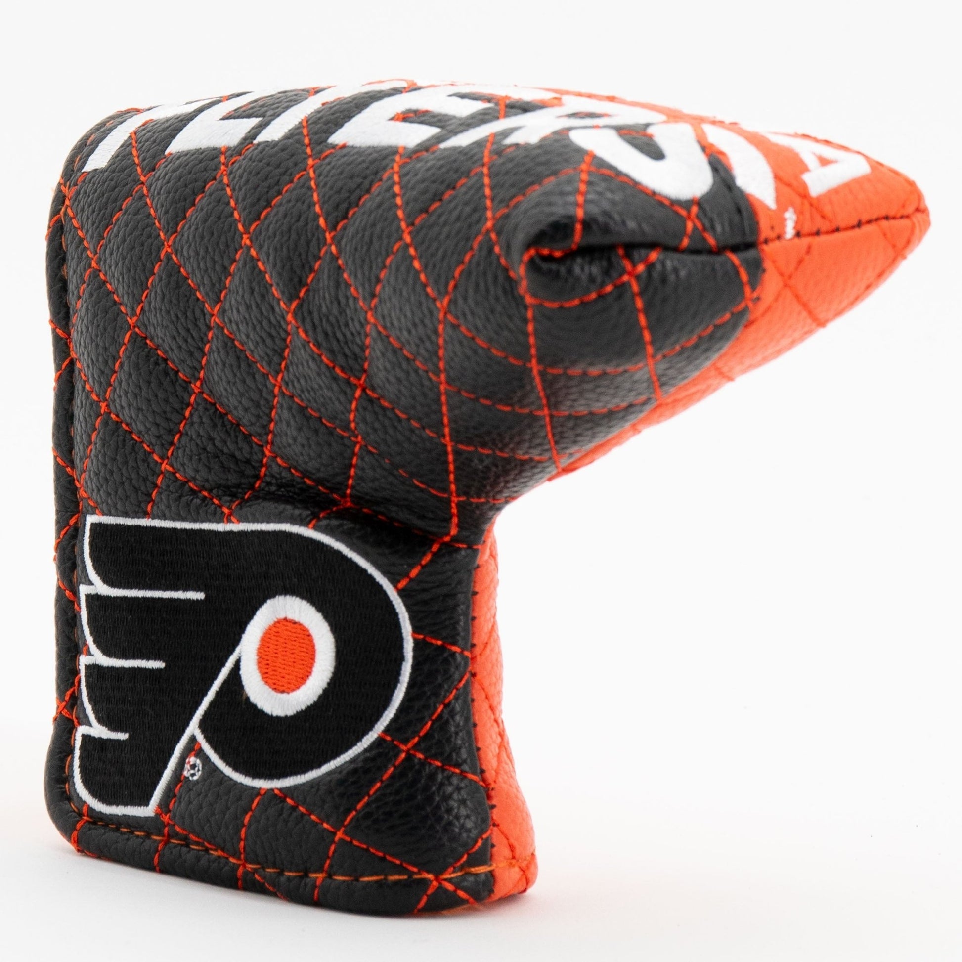 Philadelphia Flyers split blade putter quilted golf headcover alternate view
