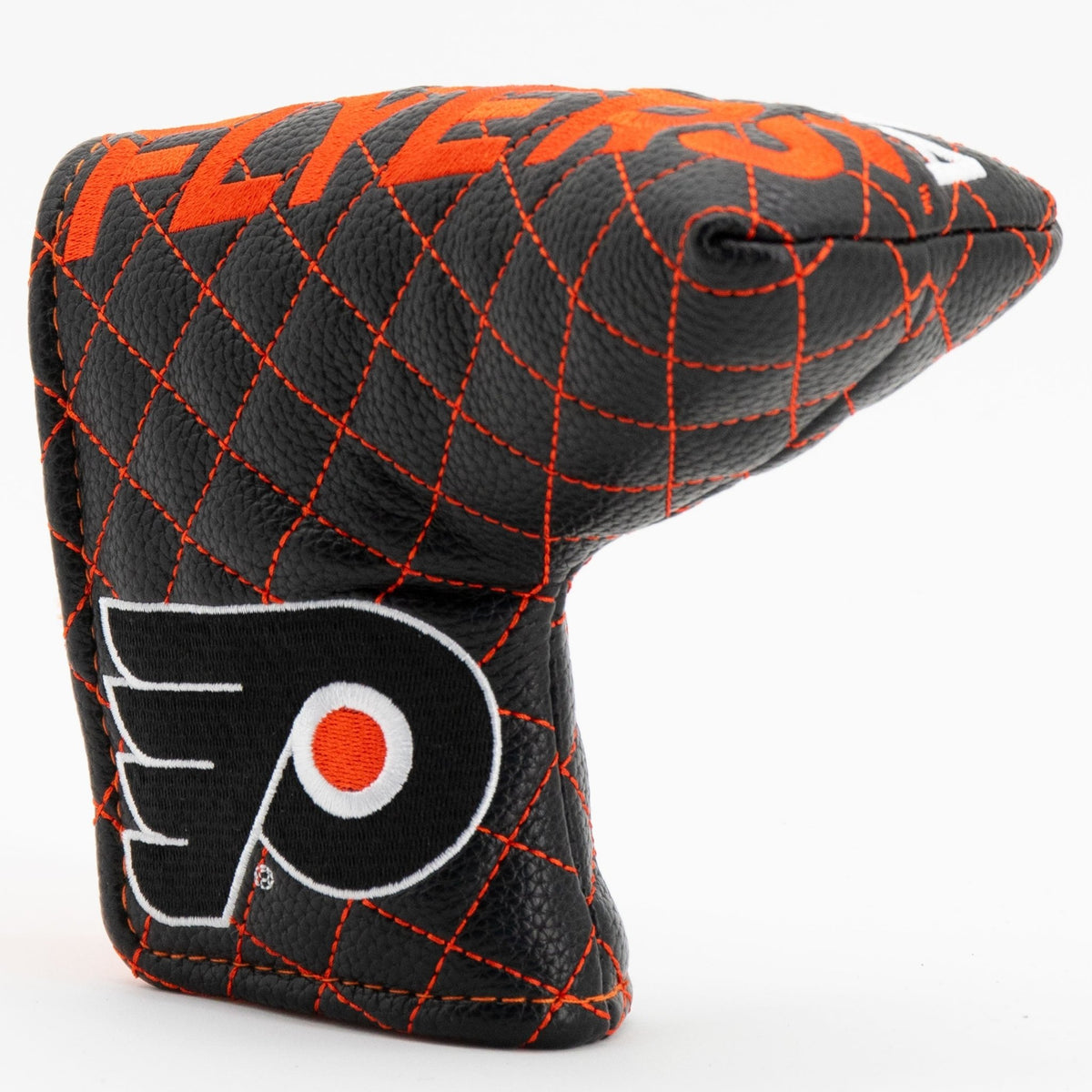 Philadelphia Flyers solid blade putter quilted golf headcover alternate view