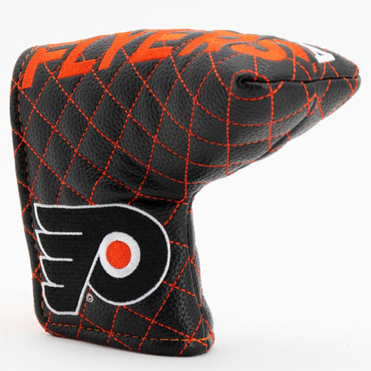 Philadelphia Flyers solid blade putter quilted golf headcover alternate view