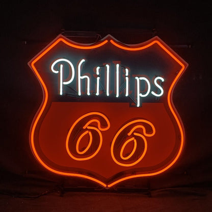 Phillips 66 Gasoline Neon Sign Light Glass - 24 inches - Club Rehab