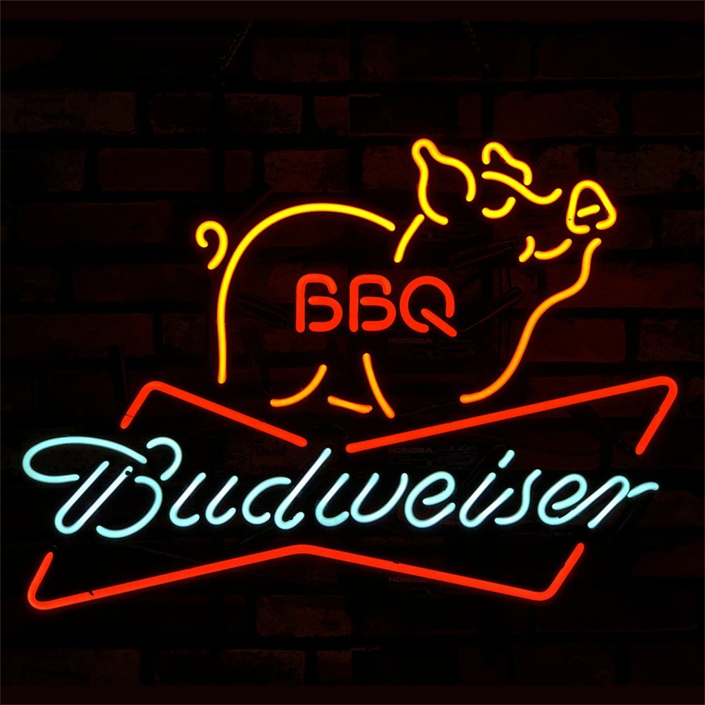 Pig BBQ Budweiser Beer Neon Sign Light - Club Rehab