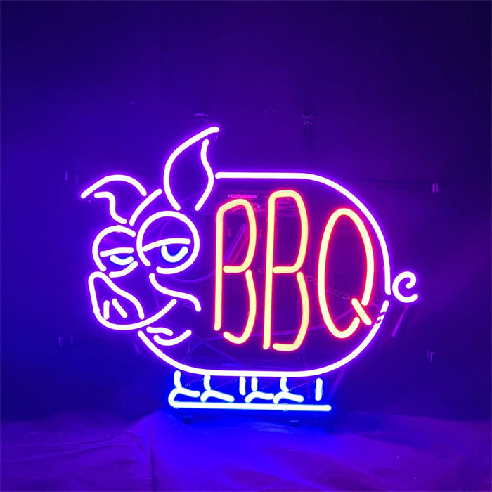 Pig BBQ Neon Light Sign - Club Rehab