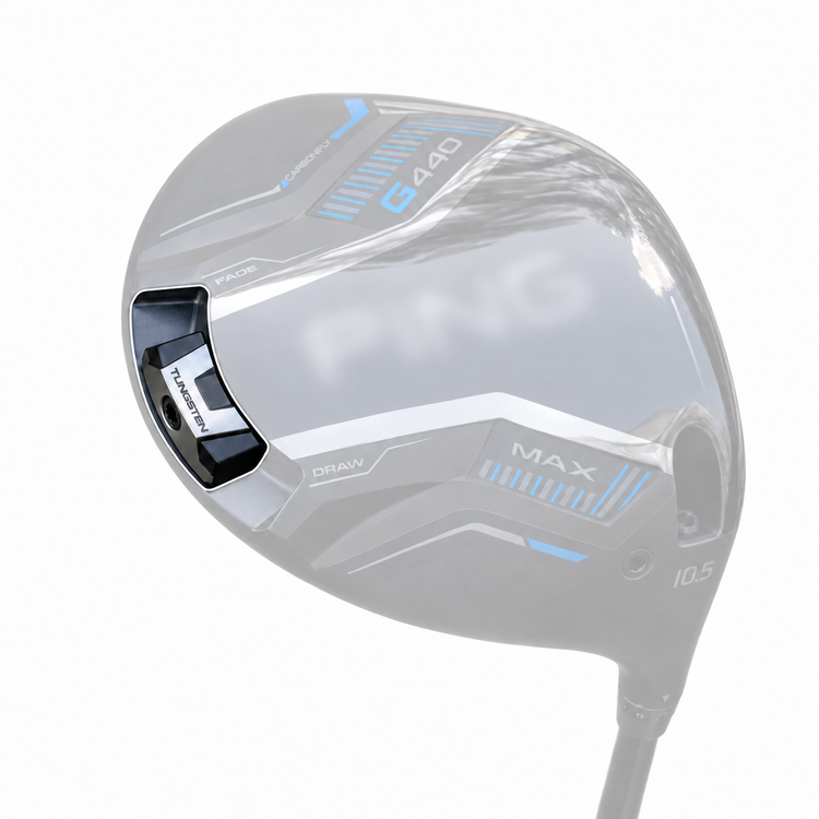 Rear adjustable-weight mount shown on PING G440 MAX.