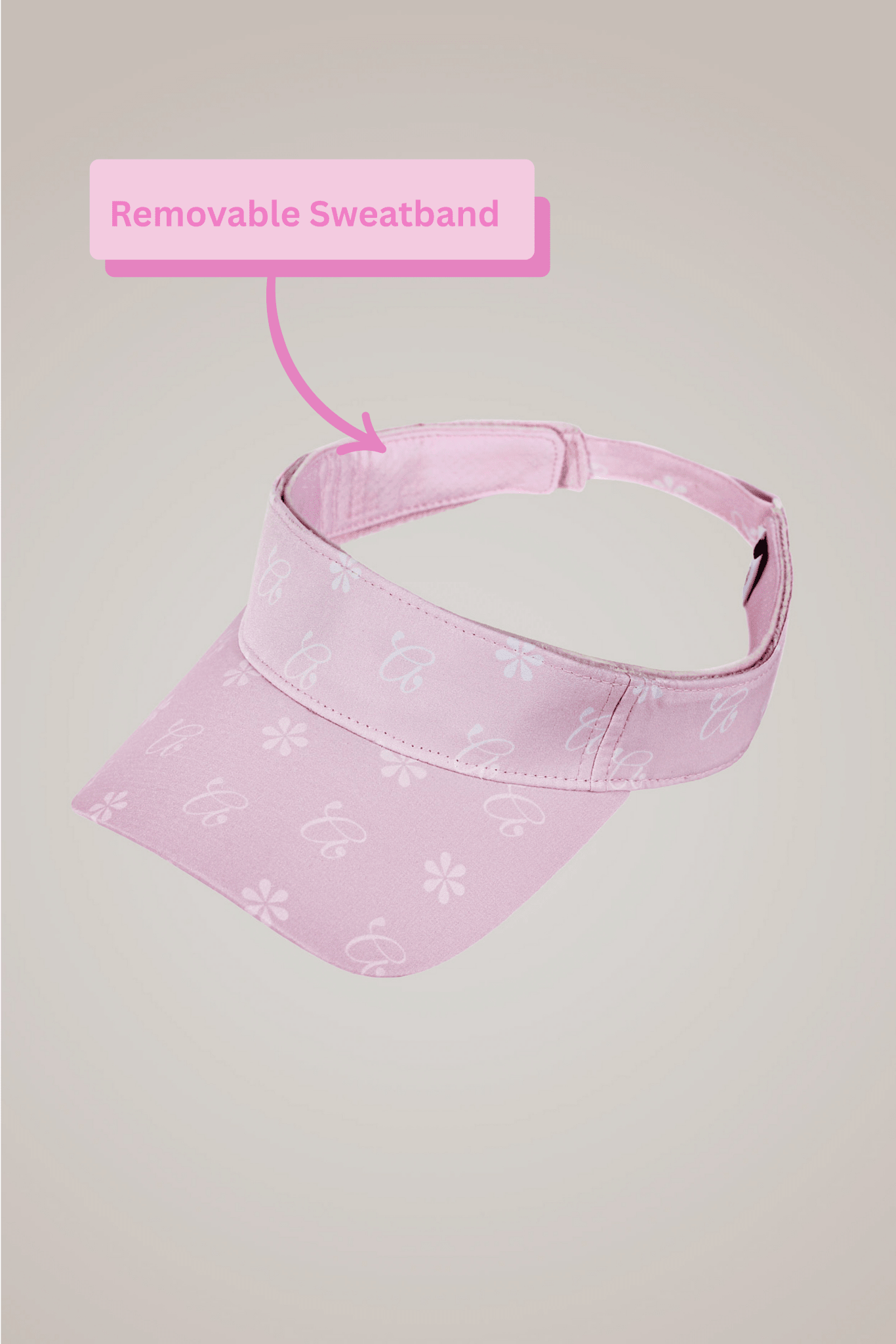 Pink Flowers Sport Visor - Club Rehab