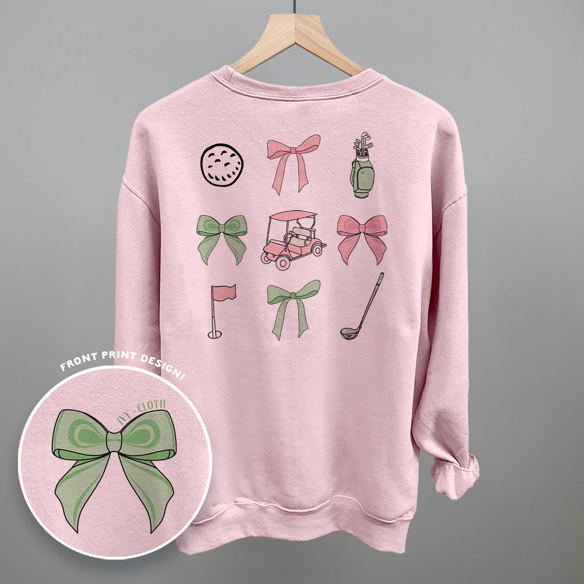 Pink & Green Golf Doodles (Back Print), alternate product view 4