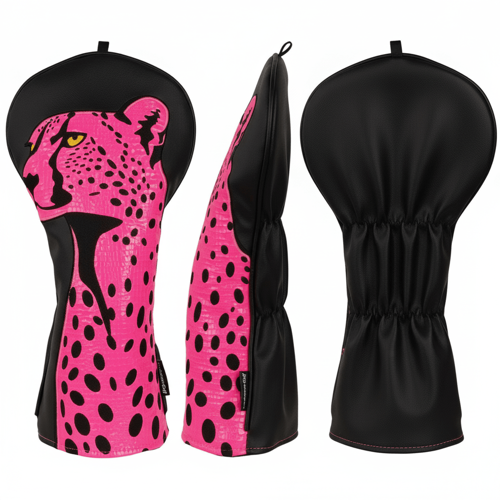Pink Leopard Driver Headcover – Bold Animal Print Golf Headcover - Club Rehab