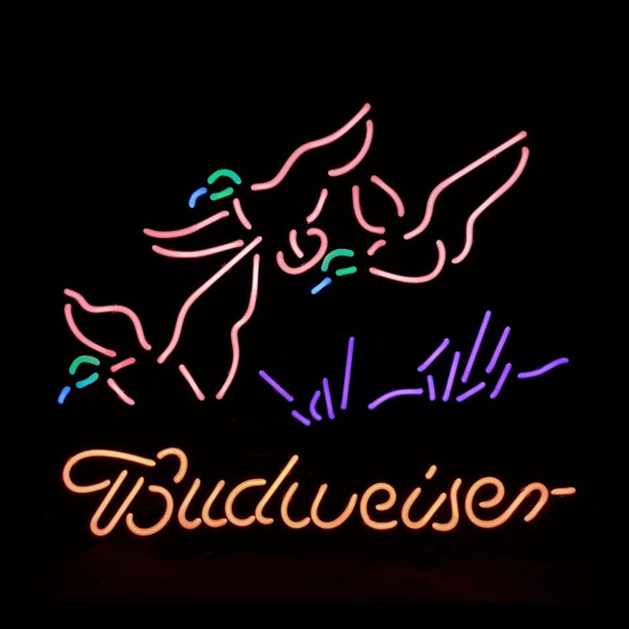 Pink Pheasant Hunter Budweiser Neon Sign Light - 19 inches - Club Rehab