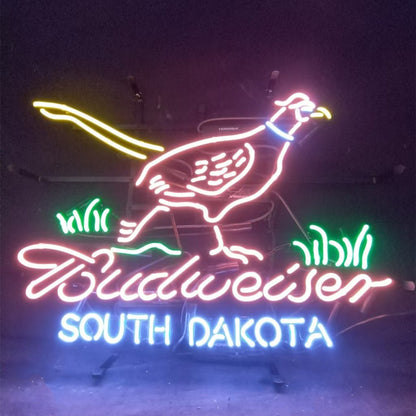 Pink Pheasant Hunter with Budweiser South Dakota Neon Signs Light - Club Rehab