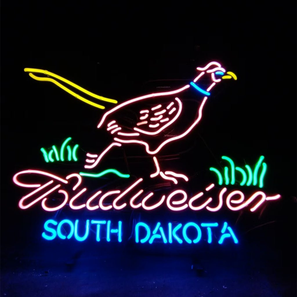 Pink Pheasant Hunter with Budweiser South Dakota Neon Signs Light - Club Rehab